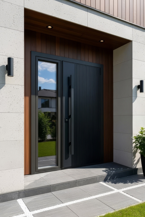 Черная коттеджная дверь Черная коттеджная дверь