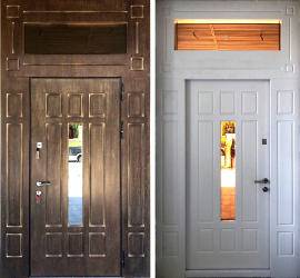 Остекленная дверь МДФ шпон с фрамугой Остекленная дверь МДФ шпон с фрамугой